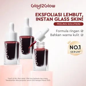 [3PCS Live 98K] Glad2Glow AHA BHA PHA Peeling Solution Serum - Eksfoliasi Gentle Non-Stinging Hempas Bruntusan & Pori Menghalus Seketika glowing dan putih peeling exfoliating serum niacinamide Bahkan warna kulit | peeling exfoliating serum mencerahkan