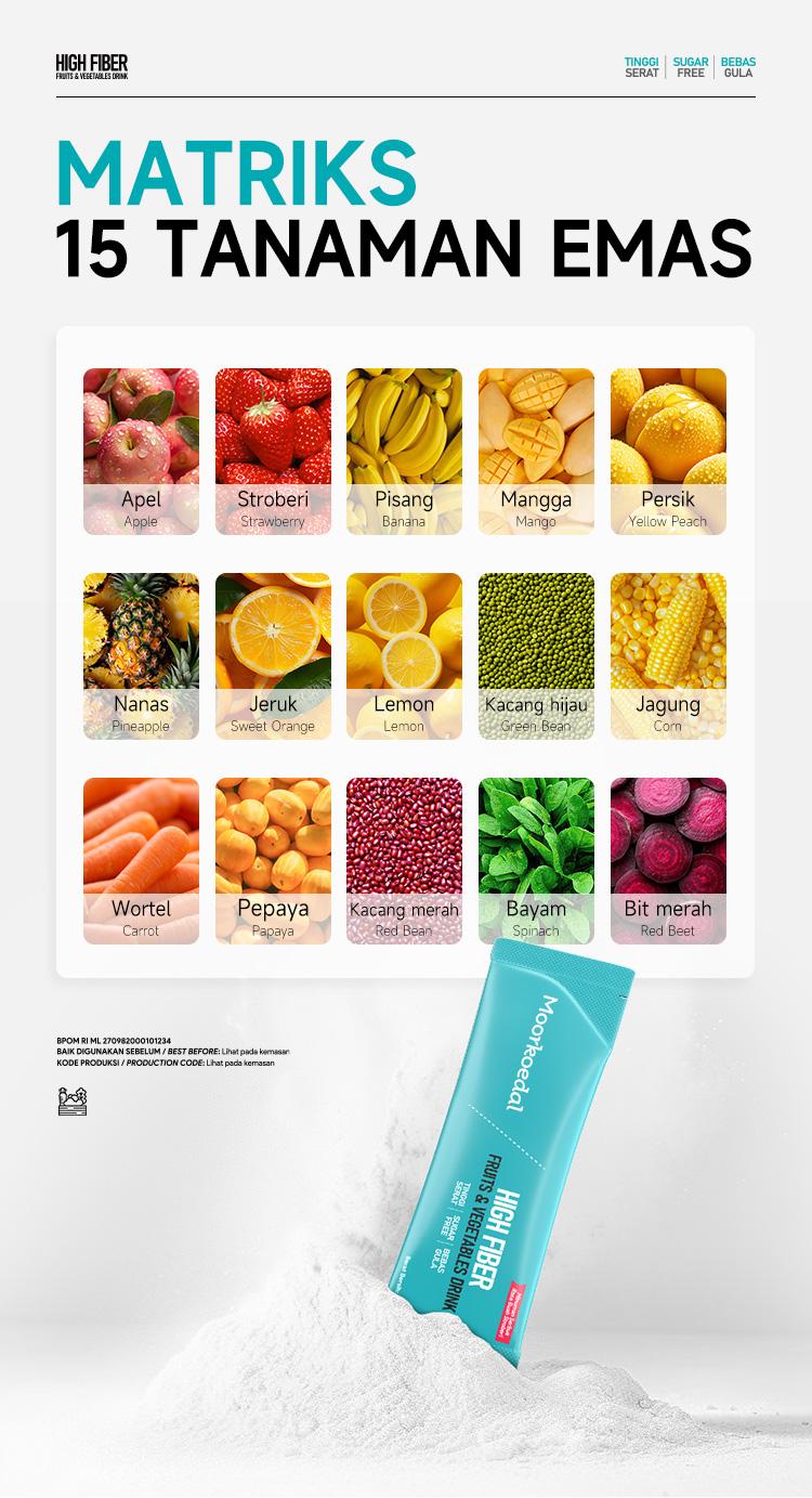 Moorkoedal Minuman Serat Tinggi - Lancarkan BAB & Usus Sehat - BPOM HALAL