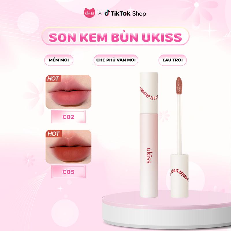 Son Kem Bùn UKISS Kết Cấu Mỏng Nhẹ Che Phủ Vân Môi Tạo Hiệu Ứng Môi Mịn Màng Giữ Màu Lâu Trang Điểm Môi 3g