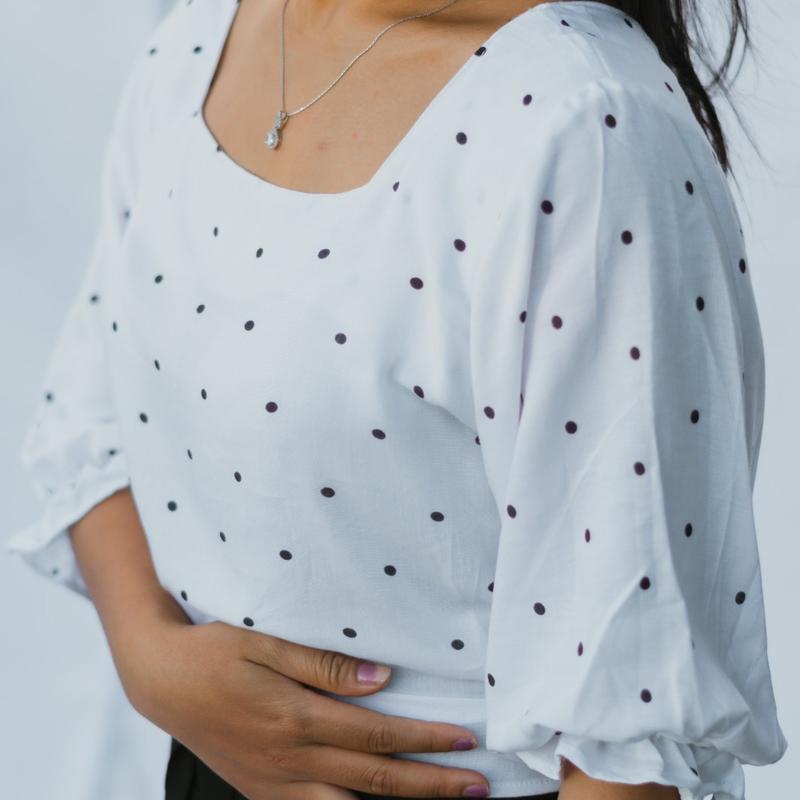 Polka Top bahan Rayon 1