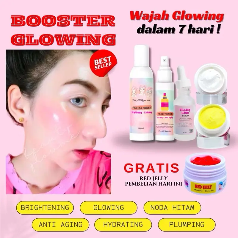 Paket BOOSTER GLOWING Super SPF 50 Whitening Semua Jenis Kulit night glow