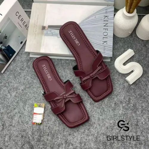GIRLSTYLE-Sandal Wanita/Sandal Selop Wanita Viral Kekinian Maron Sendal Cewek Coksu
