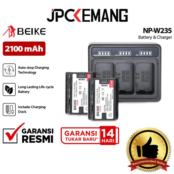 Gambar Beike Power NP-W235 Dual Battery + Charger for Fujifilm Camera Baterai Fuji NPW235 Garansi Resmi dari JPC Kemang Kota Administrasi Jakarta Selatan Tokopedia