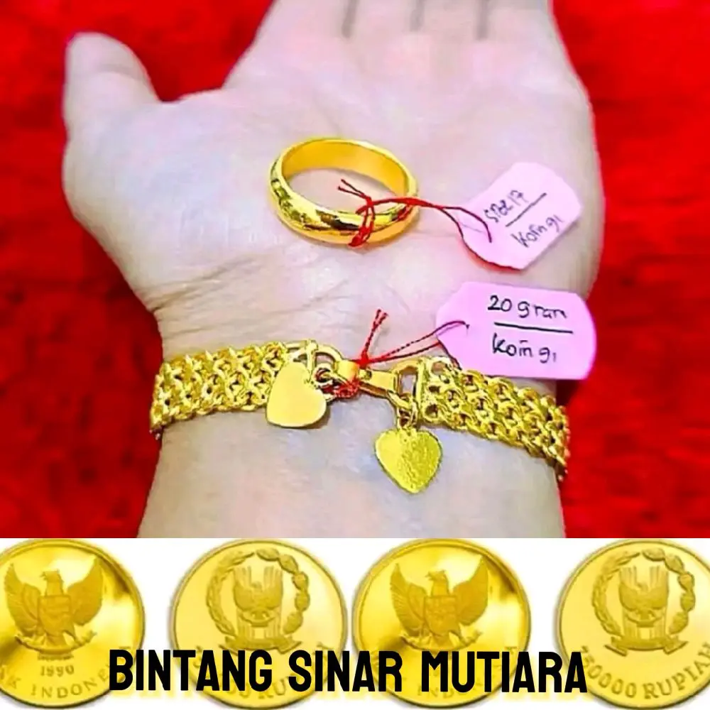 Gelang tikar free cincin  cantik coin logam ori