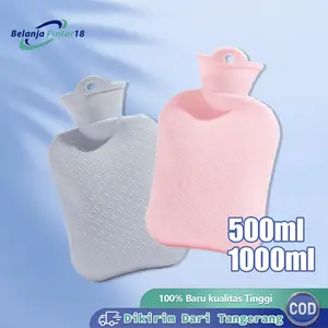 500/1000ML Kantong Kompres Air Panas Kompres Perut Hot Water Bag Bantal Penghangat