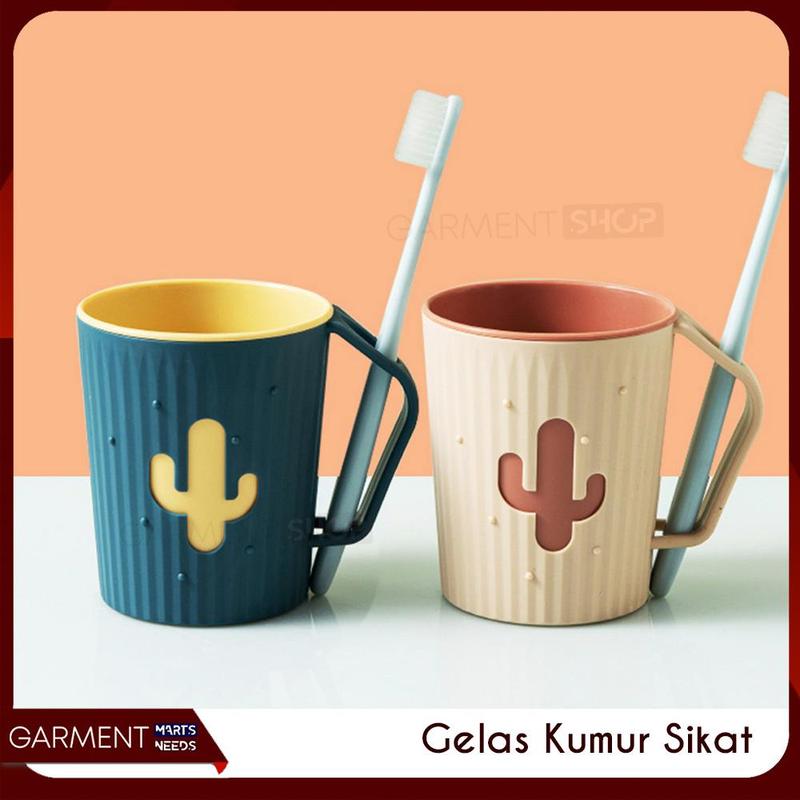 Gelas Cangkir Kumur Tempat SIkat Gigi Odol Kamar Mandi Warna Warni Kaktus Tebal Serbaguna 3