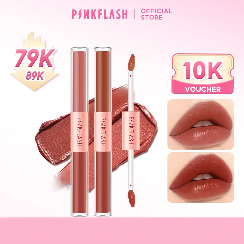 Son kem tint lì hai đầu PINKFLASH sắc tố cao lâu trôi 2 trong 1 30g