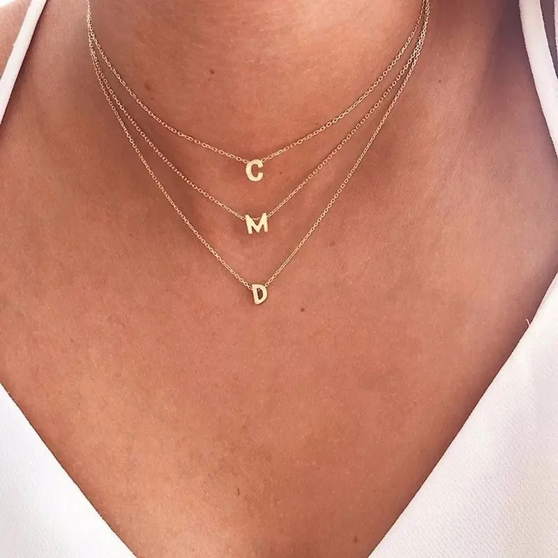Snug&Co • Micro Initial Alphabet A-Z Necklace Stainless Steel 14k kalung serut