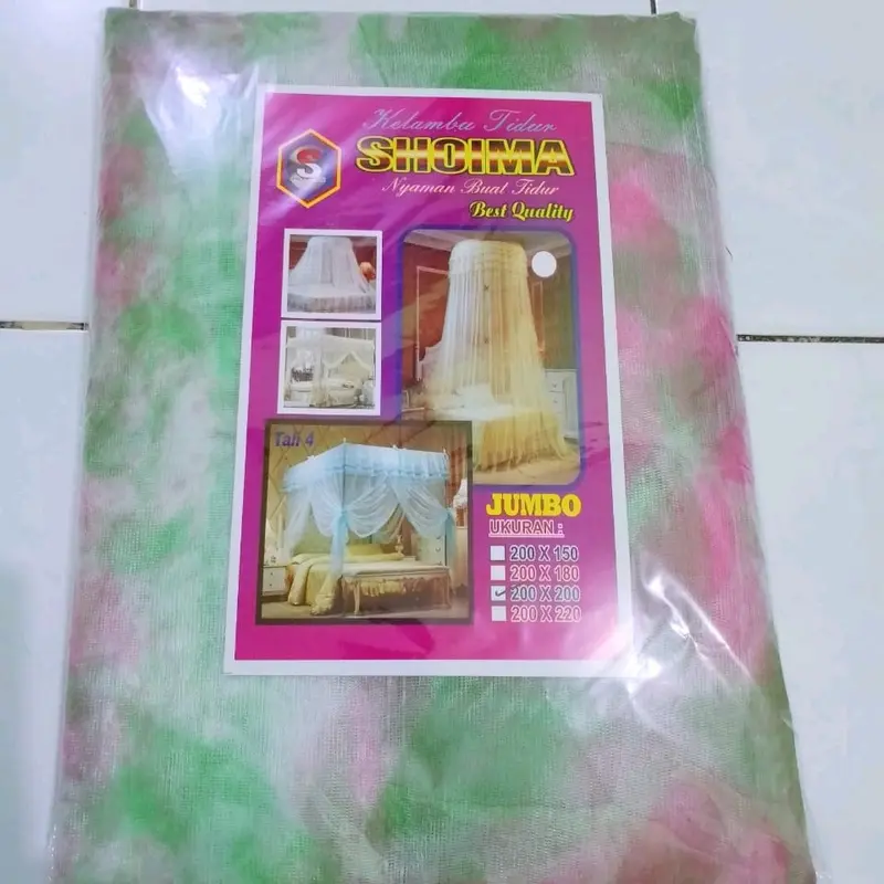 Paket Isi 2 Pcs Kelambu anti nyamuk motif bunga ukuran 200x200 200x180 200x150 3