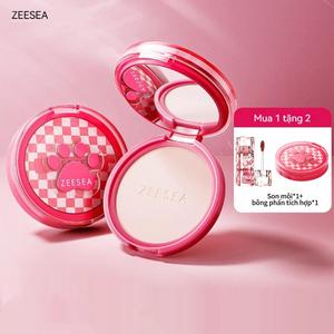 Phấn Phủ Nhỏ Gọn Mèo Dễ Thương, ZEESEA, Kiểm Soát Dầu, Không Thấm Nước, Cầm Tay, Thiết Kế Ép, Thiết Lập Lâu Trôi, 7g, [Thanh Toán Khi Nhận Hàng]