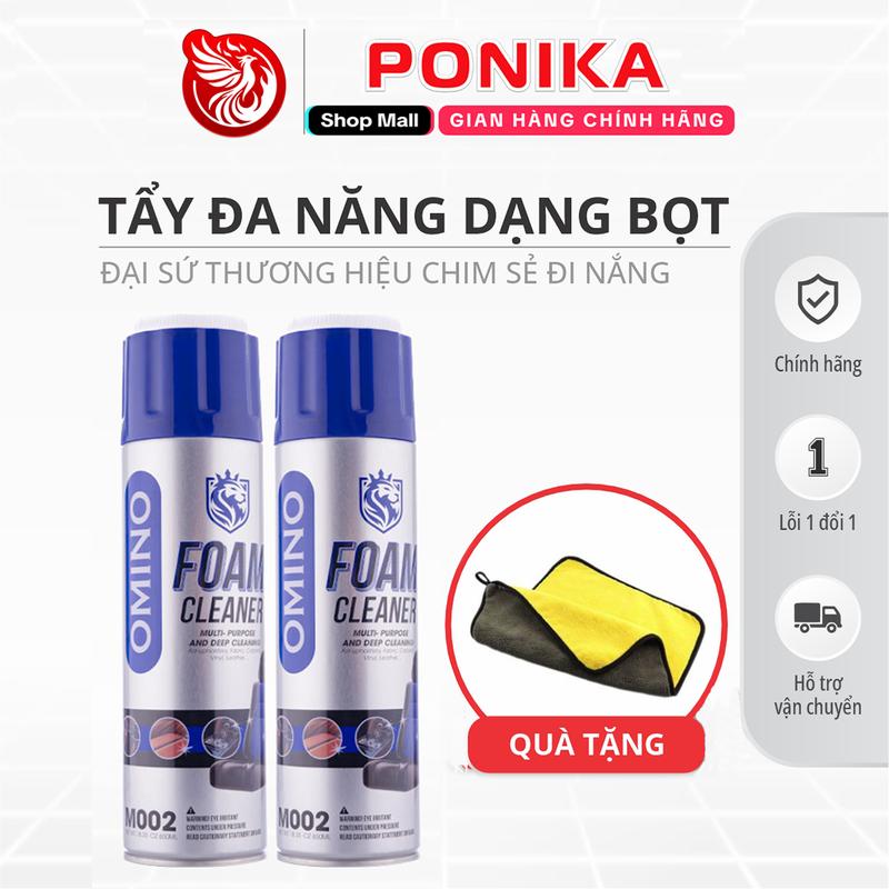  Chai Xịt Vệ Sinh Xe Ô Tô - Xịt Bọt Vệ Sinh Đa Năng Ghế Da - Đồ Da ,Ghế Sopha Nội Thất Xe Ô Tô - Chính Hãng OMINO 