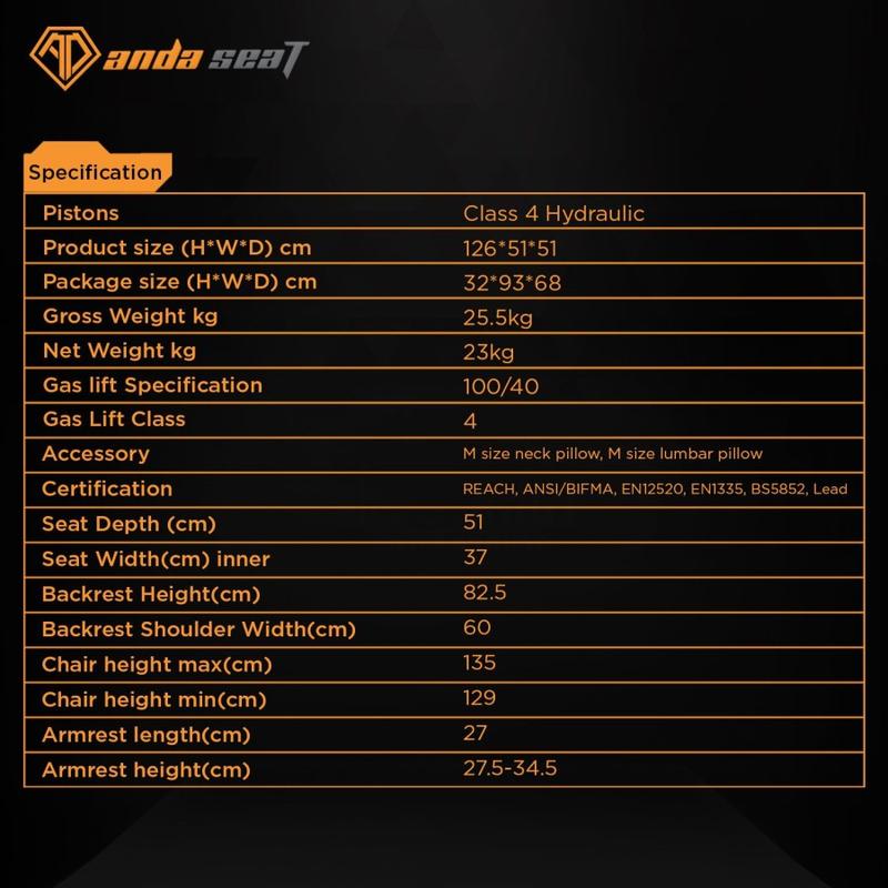 AndaSeat Jungle Series Premium Kursi Gaming Chair Black 3