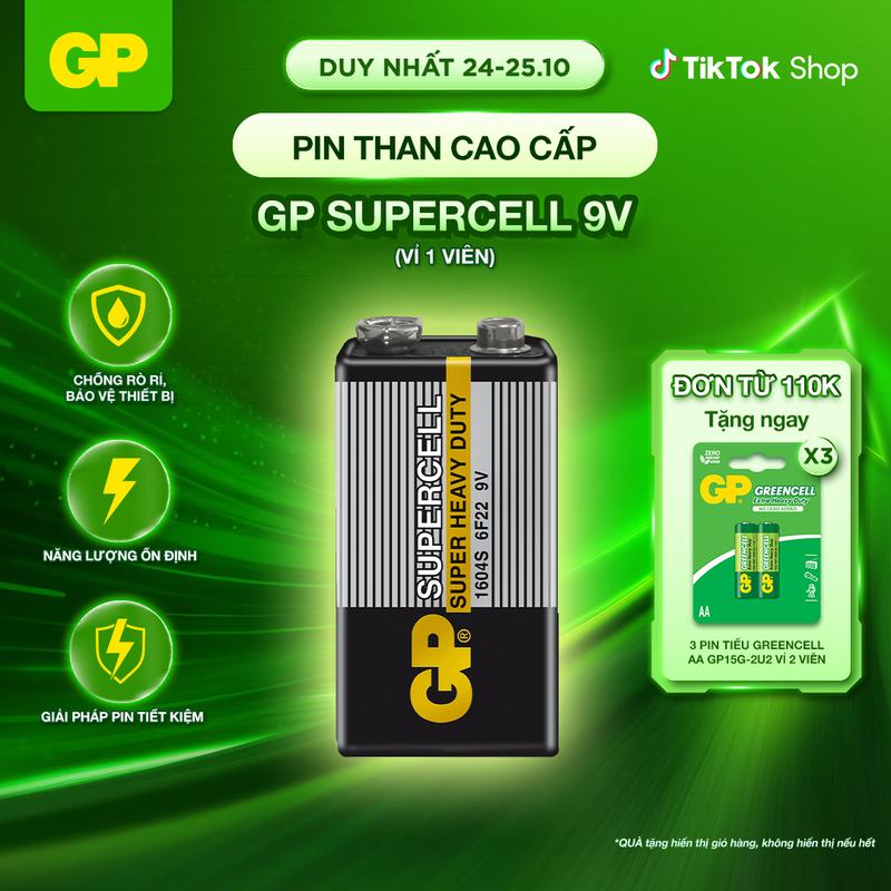 Pin GP Supercell 9V vỉ 1 viên