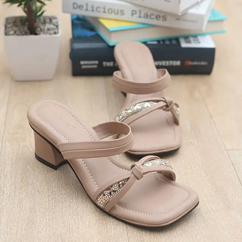 Cafana Sandal Hak Tahu Wanita Kyna SDH340 Heels Cewek Sol Karet 0