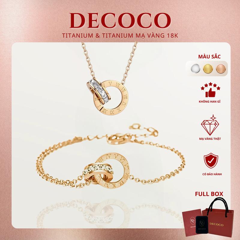 KHÔNG ĐEN GỈ - Set vòng tay và vòng cổ vô cực Titan không đen gỉ TIMELESS De Coco ( kèm Túi giấy + hộp + thiệp ) combo lắc tay và dây chuyền Trang Sức