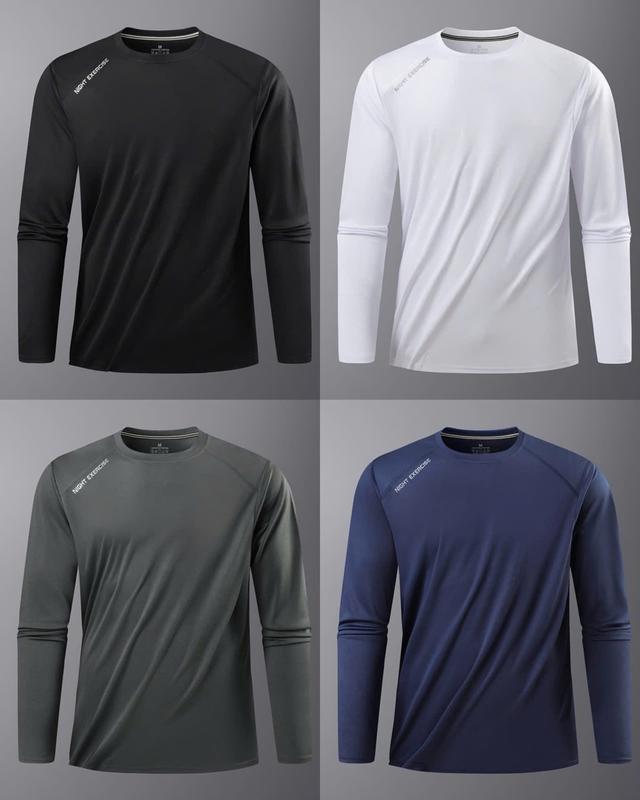 áo thun nam dài tay thun lạnh giữ nhiệt co dãn Menswear Cổ Tròn
