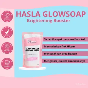 Hasla Beauty Glow Soap Sabun Brightening Booster Sabun Memutihkan Badan Mencerahkan Wajah Kusam Glowing Menghilangkan Jerawat Muka Bersertifikat BPOM