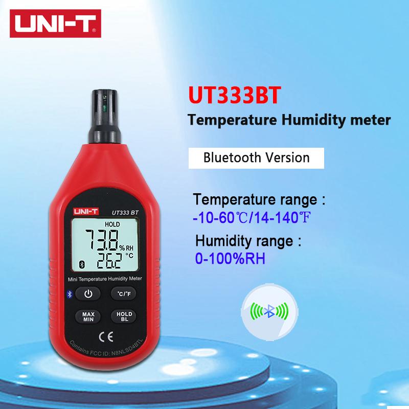UNI-T UT333/UT333BT Mini Temperature Humidity Meter LCD Backlight ...