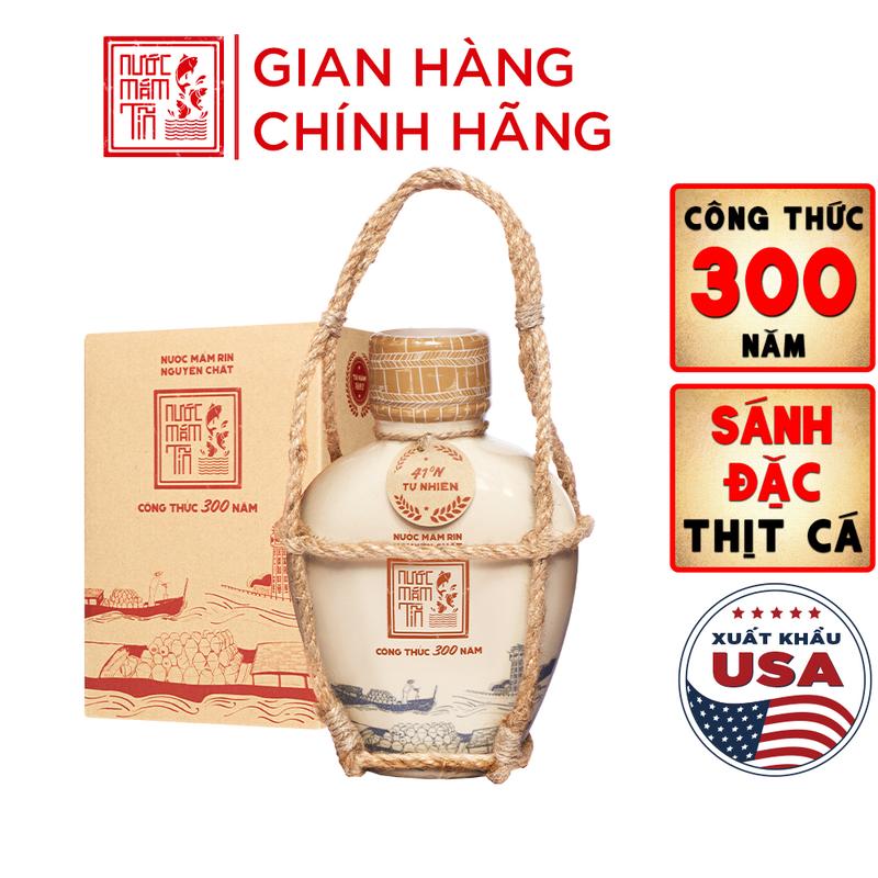 Nước mắm Tĩn nhãn xưa độ đạm 41N 500ml rin nguyên chất truyền thống không chất bảo quản