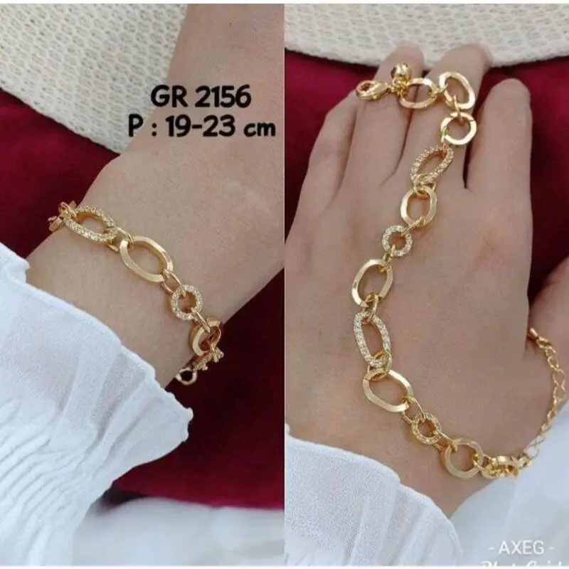 GELANG TANGAN WANITA BLINK DIAMOND ADUHAI GELANG TANGAN WANITA LAPIS EMAS 1