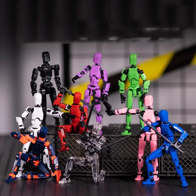 YKO Dummy Action Figure Cetak boneka Manekin Cetak 3D Action Figure Mainan Pergeseran Bentuk Bergerak Multi-Sendi 5