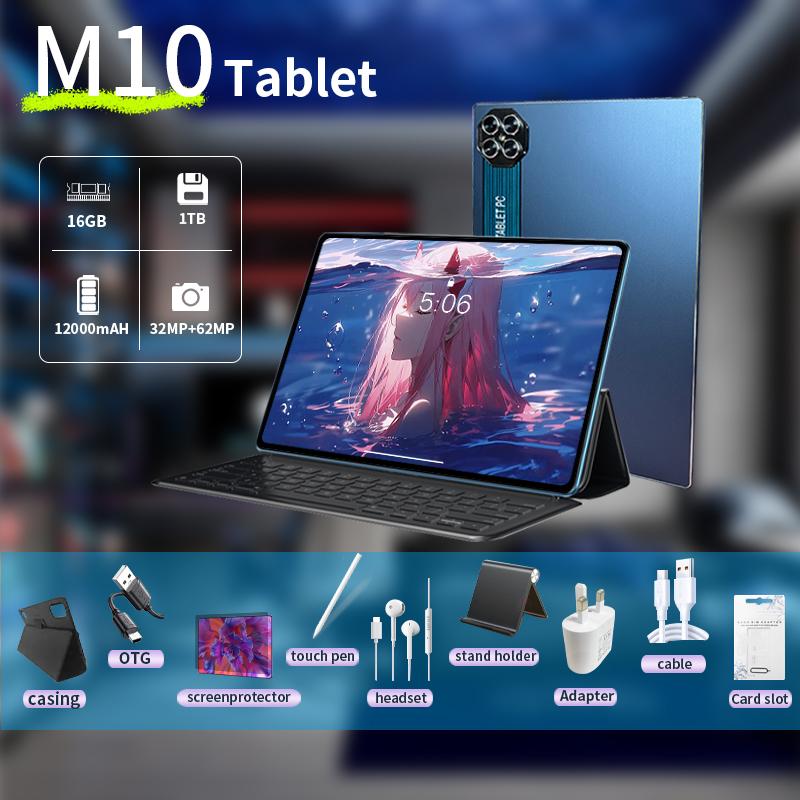 [COD]2025 Tablet Gemstone M10 - RAM 16GB + ROM 1024GB, Skrin 10.8 inci ...