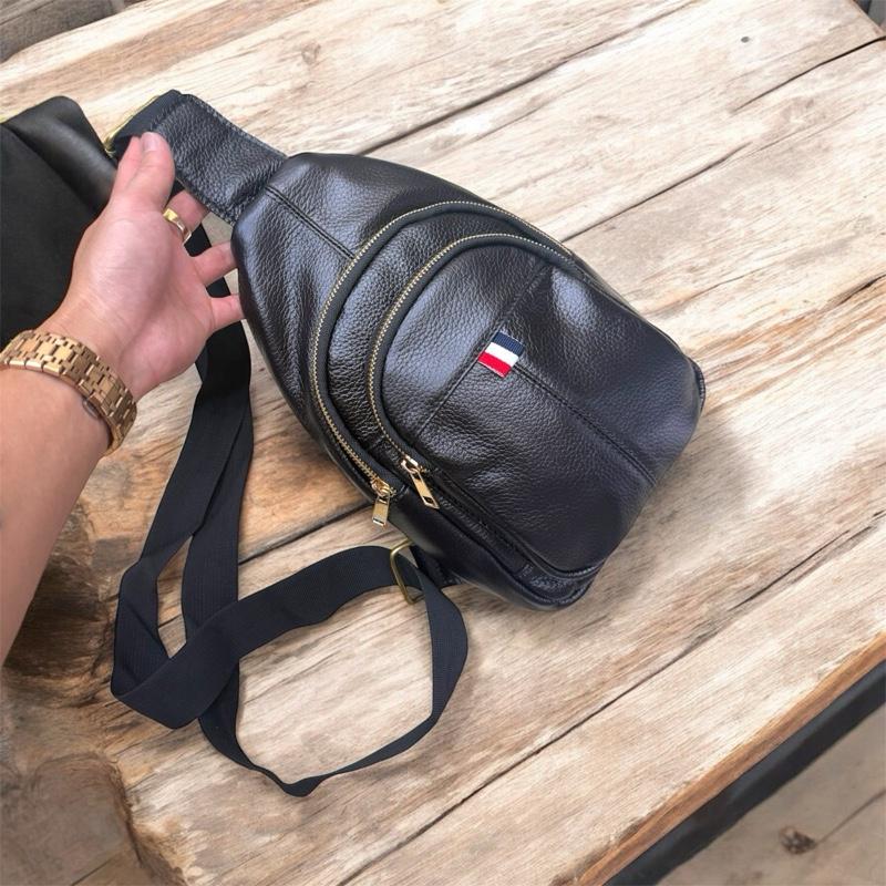 Túi chéo da bò khoá đồng cao cấp. Da bò nguyên tấm tuicheo 2024 Đeo Vai v í Bag