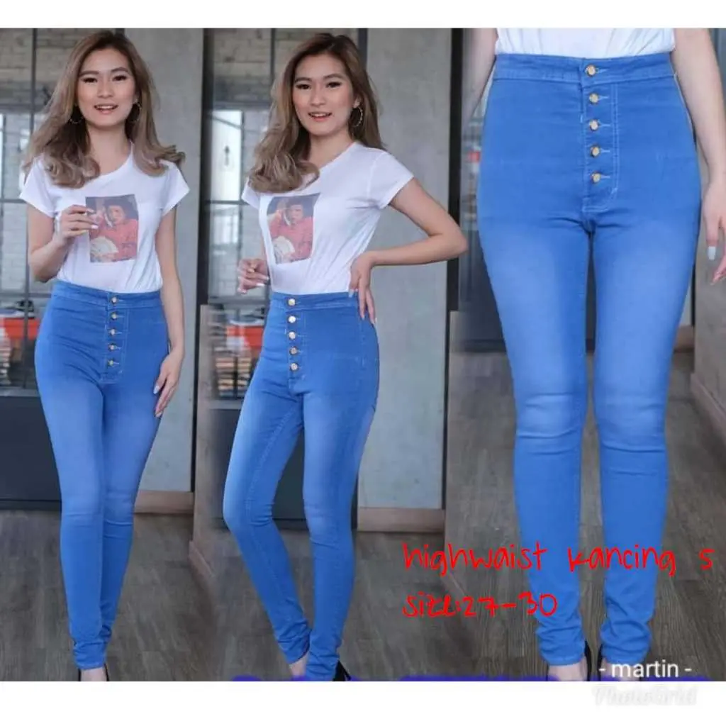 CELANA JEANS HWS KANCING 5 MODEL TERBARU KEKINIAN TERLARIS BISA BAYAR DI TEMPATT
