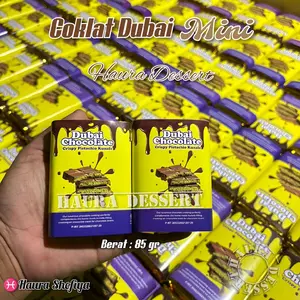 Chocolate Dubai Mini 85 gr Coklat Dubai Kecil Cokelat Pistachio Kunafa Crunchy Makanan Viral Cemilan Food