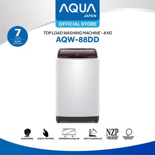 Mesin cuci 1 tabung 8kg toploading Aquajapan/Sanyo AQW-88DD