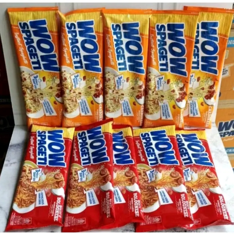 WOW Spageti Instant 3 menit siap saji (Bolognese, Carbonara, Aglio Olio spicy Garlic) 3