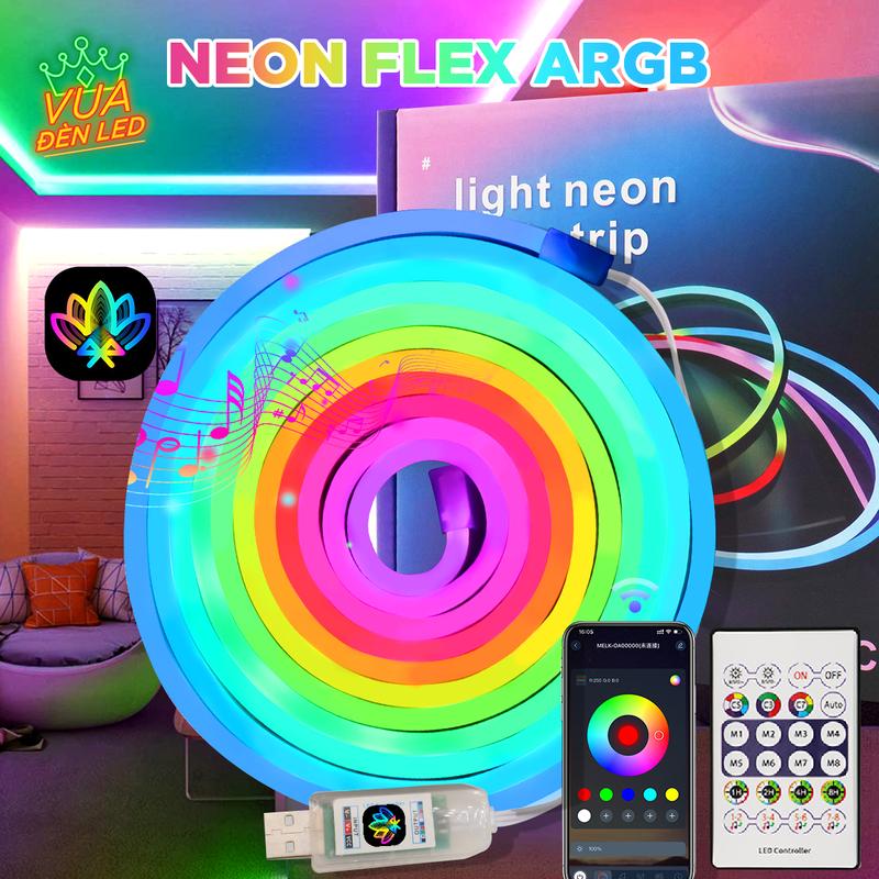  Đèn NEON FLEX - Dây đèn neon RGB dây chạy đuổi aRGB trang trí decor tường phòng ngủ phòng khách góc làm việc ... 