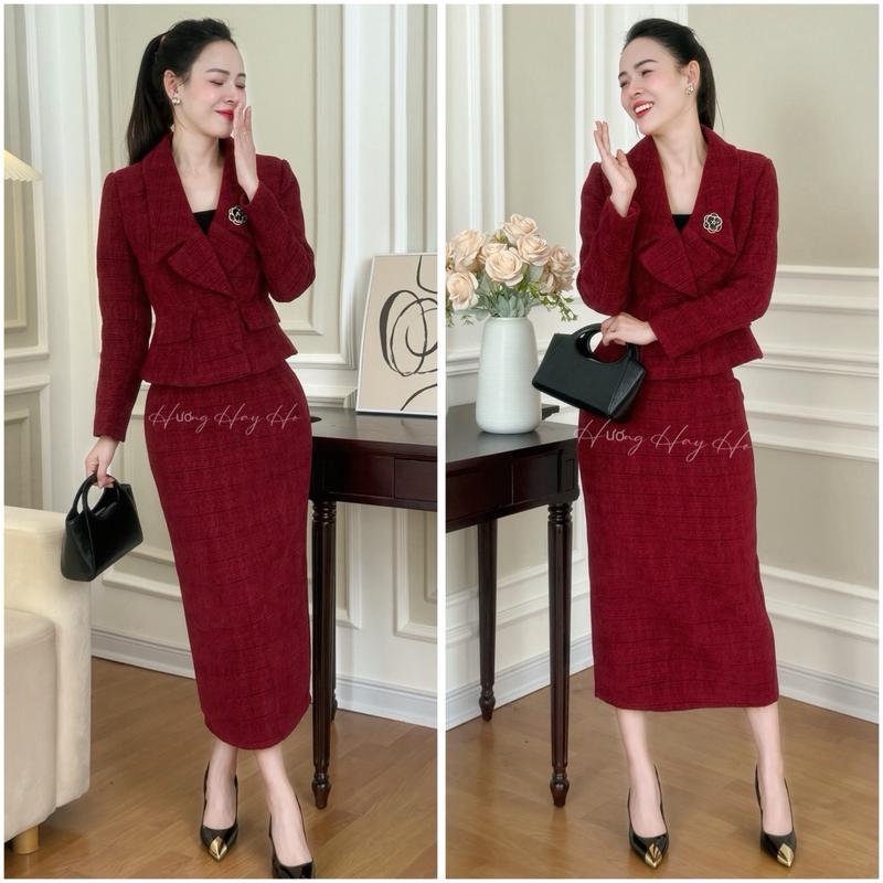 LYNA x Hương Hay Ho Tặng Tag Cài - C12 - Set Váy Dạ Dáng Dài Thiết Kế