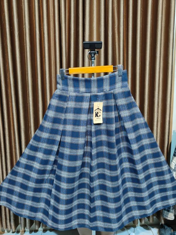 ROK MIDI FLANEL WANITA/ ROK 7/8 KOTAK KOTAK 5