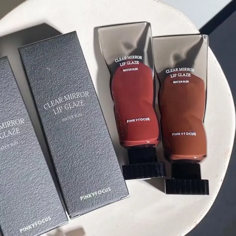￼Pinky Focus Clear Mirror Lip Glaze Water Run Lip Oil Lipstick Bibir Basah Gaya Korea Waterproof Dark Girl Gloss Cherry Ginger Watery Berry Kosmetik 5