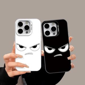 เคสโทรศัพท์มือถือสีเงินสีสันสดใส เคสโทรศัพท์ เข้ากันได้กับ iPhone15 promax 16 14plus 13pro 12 11 X XR XSMax 7/8p แฟชั่น ทนทานต่อการตกหล่น ดีไซน์ตาขี้เลว SO COOL