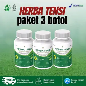 HERBA TENSI PAKET 3 BOTOL - Herbal kapsul Premium Sirkulasi Darah & Tekanan, kolesterol, hipertensi, asam urat gula darah kotor dan darah beku. BPOM HALAL MUI