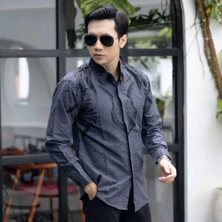Batik AFANDI Kemeja Batik Pria SOLO Motif Tunggawangsa Full Furing Katun PRIMISIMA Slimfit Seragam Kerja Kantor Nyaman Casual Formal