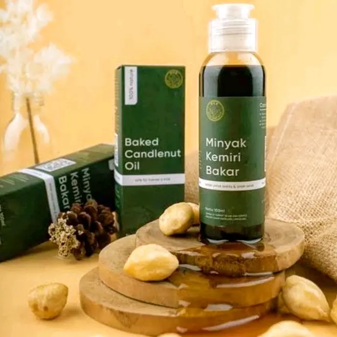 GLUCK Minyak Kemiri Bakar Asli Bali - 100ml, Mengatasi Ketombe & Kebotakan - Perawatan-mempercrpat tumbuhnya Rambut