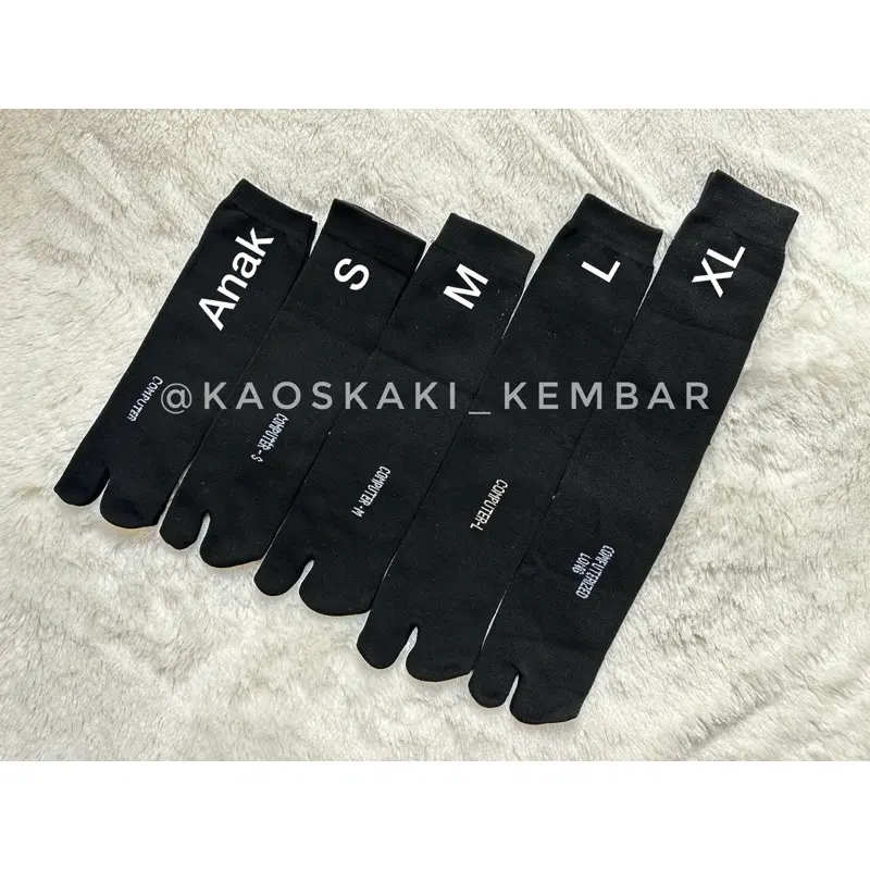 NOKEMAS Kaos Kaki Jempol NYLON HITAM POLOS Computer
