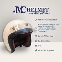 Gambar Helm Motor Bogo Retro JMC Lunor Polos List Chrome Pink Dengan Pet Warna Transparan SNI Pria dan Wanita - Yellow dari JMC Helmet Kota Tangerang 4 Tokopedia