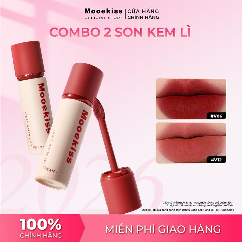  Son kem lì bóng gương Mooekiss chất son mịn lâu trôi tôn da sáng phù hợp học sinh giá học sinh  dưỡng ẩm tốt 1g*1 