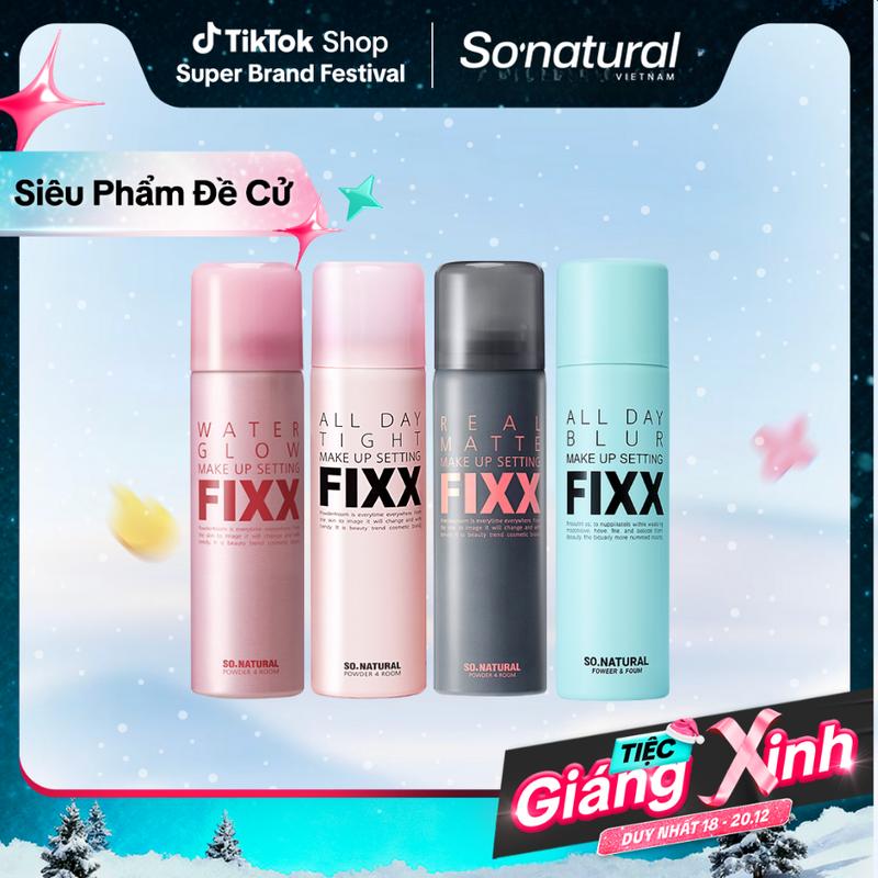 75ML - P Xịt Khóa Makeup Toàn Diện So Natural Phân Loại Theo Từng Loại Da All Day Tight - Real Matte - Water Glow - Blur Makeup Setting Fixx