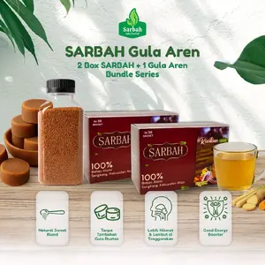 Minuman Herbal Sarbah 2 Box Gula Aren 1 Botol Mengobati Lambung Gerd Imunitas Anti inflamasi Stres