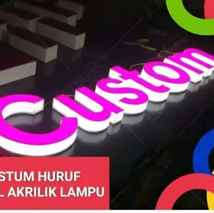 Custom huruf timbul 3D neon letter Akrilik lampu ukuran 15 cm