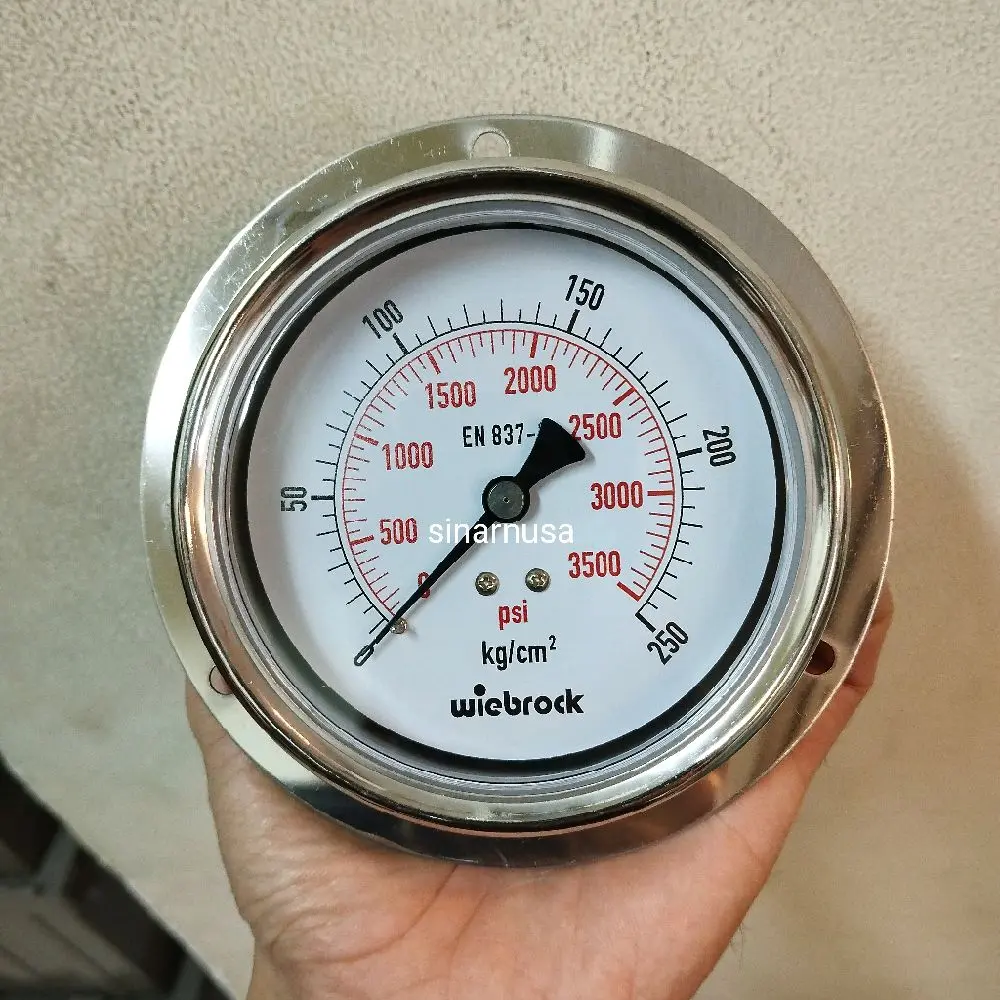 Pressure Gauge Payung Body Stainless 4 " inchi 250 Bar 3500 Psi