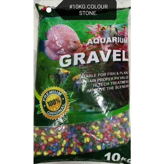 Aquarium Gravel Color Stone 10kg Fish Tank Pebble Batu Bata Warna Akuarium Ikan
