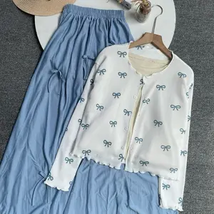 Vienetta.id-ONESET SETELAN WANITA KEKINIAN BAJU WANITA REMAJA KEKINIAN ATASAN CARDI PITA COQUETTE MIX BAWAHAN ROK POLOS COQUETTE OUTFIT HEALING OUTFIT NGEDATE STUDYTOUR NONGKI KEKINIAN SIMPLE KOREAN STYLE FASHION KEKINIAN 2026 REGULAR