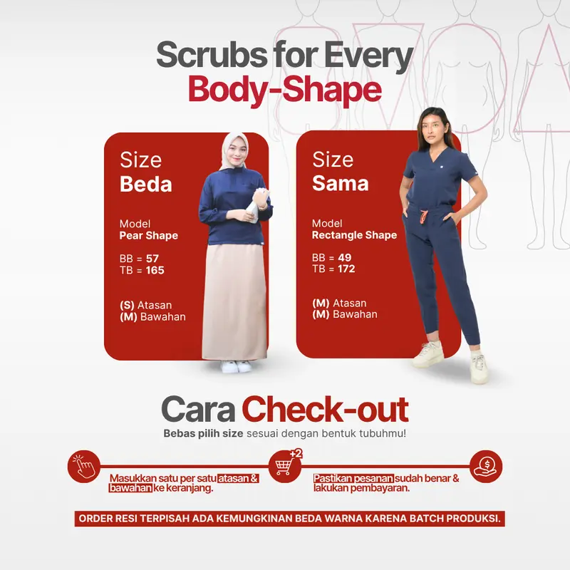 Airy Stretch - Baju Mandarin - Home Of Stasis Warna 4 - Medical Scrub Doctor’s Baju Celana Jaga Karet Panjang 7/8 pendek V Neck Joger Karet Cargo OKA OK Perawat/Dokter Nakes, seragam pria wanita Set Terpisah Wearpack Free Bordir 5