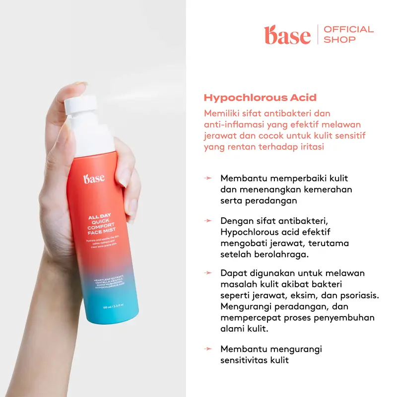 [LAGI VIRAL] BASE All Day Quick Comfort Face Mist Hypochlorous Acid Anti bakteri lawan Jerawat &  Iritasi 1